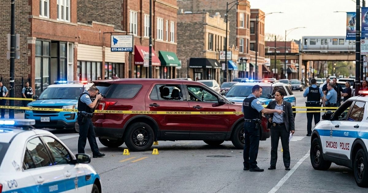 At least 12 people were shot when a red SUV pulled up to a crowd on Chicago's South Side and two gunmen opened fire late Friday night, June 19 2026.