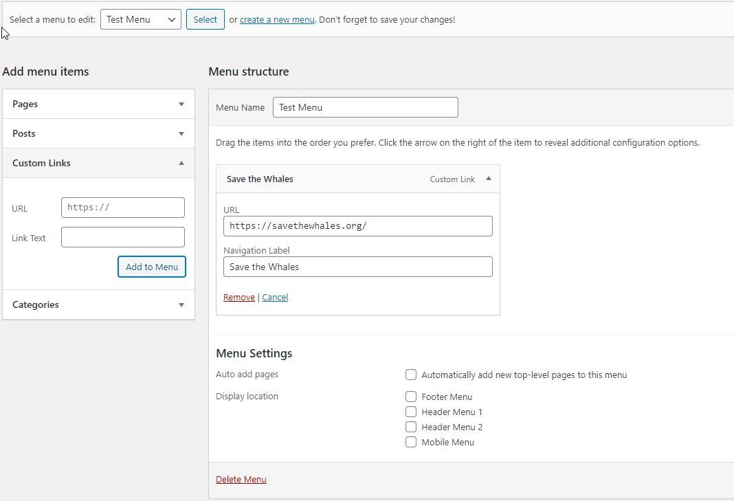 Can I Open a Wordpress Menu Link in a New Tab - Image 1