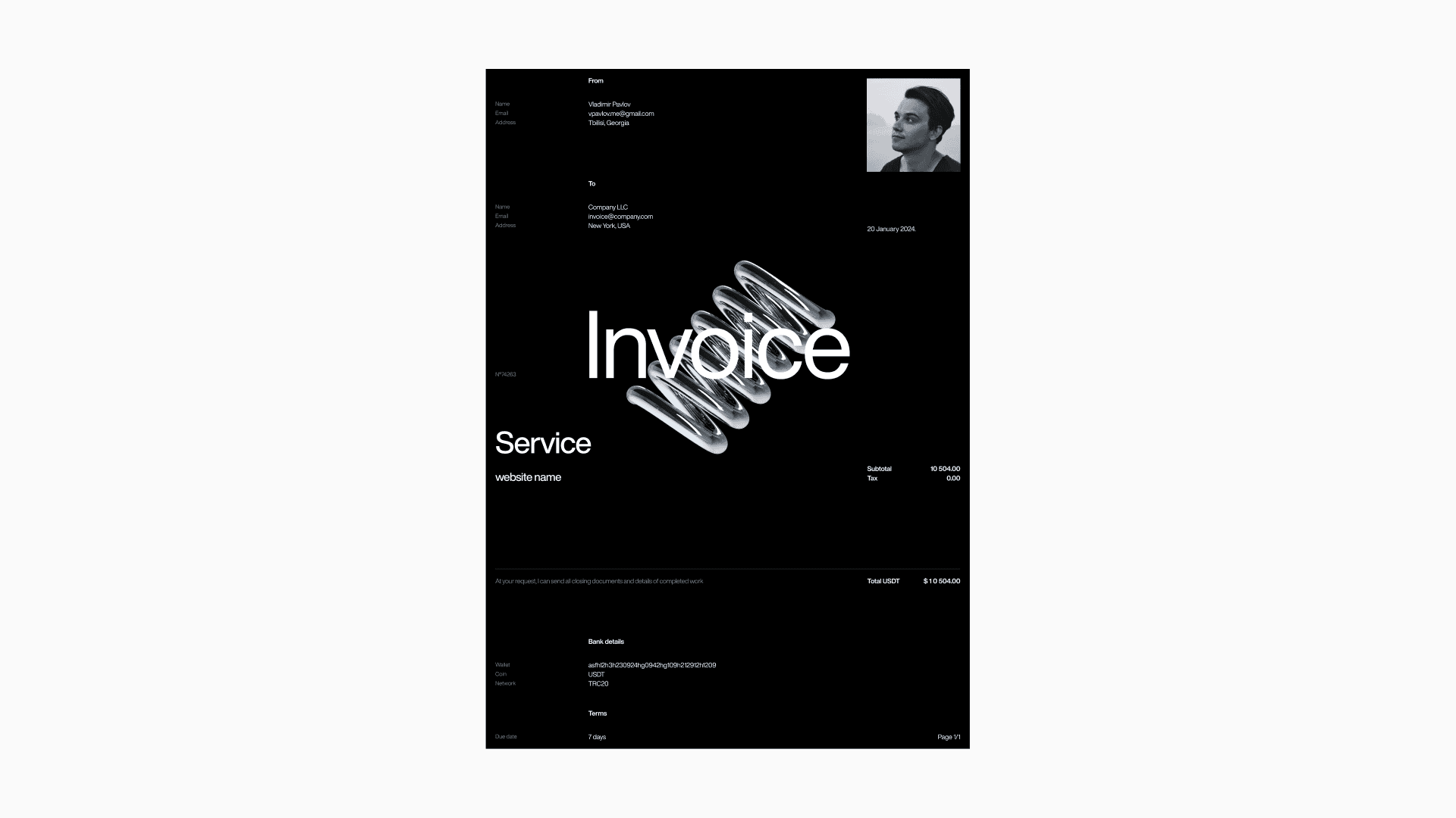 Invoice and Resume – template concept image 1