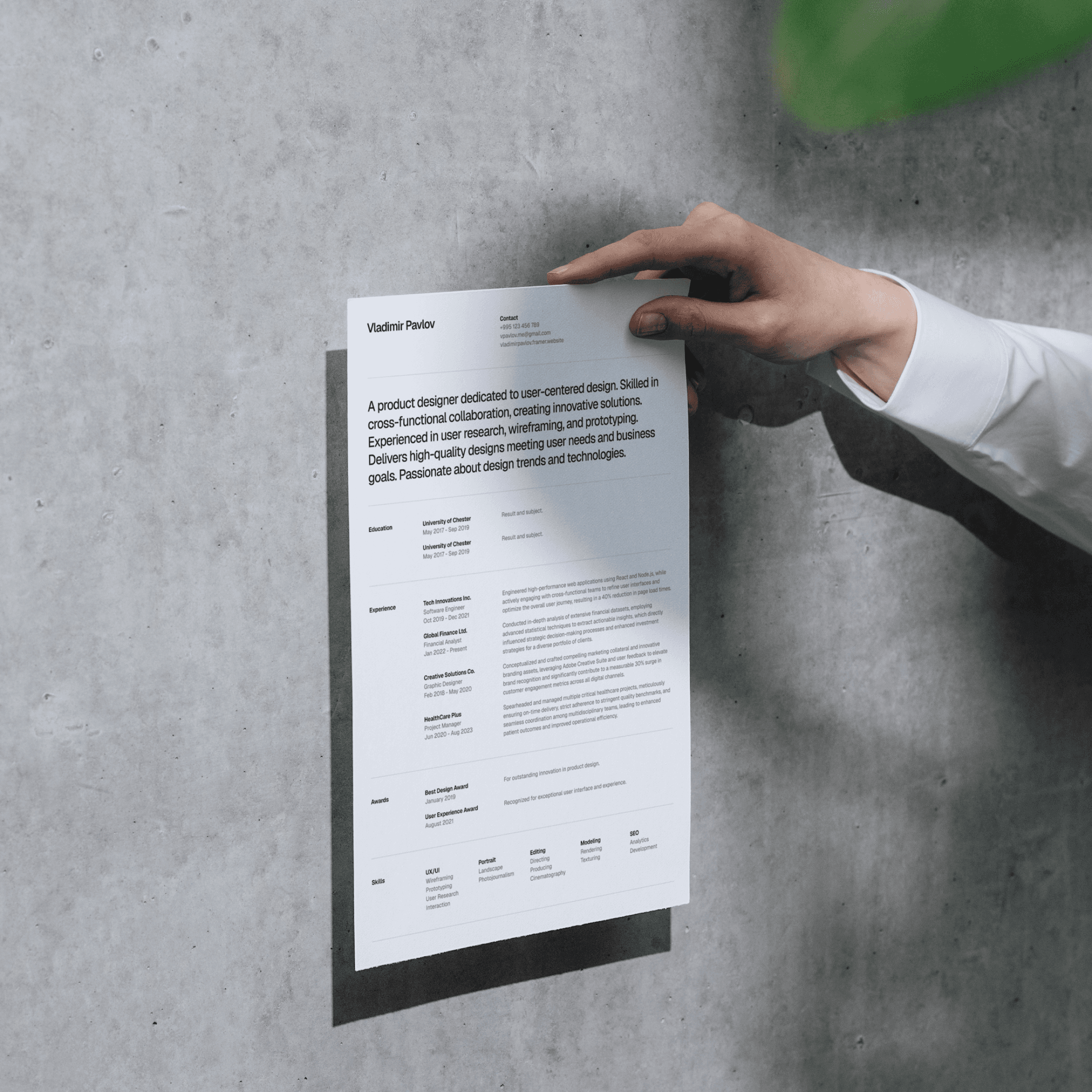 Resume Template for Designers