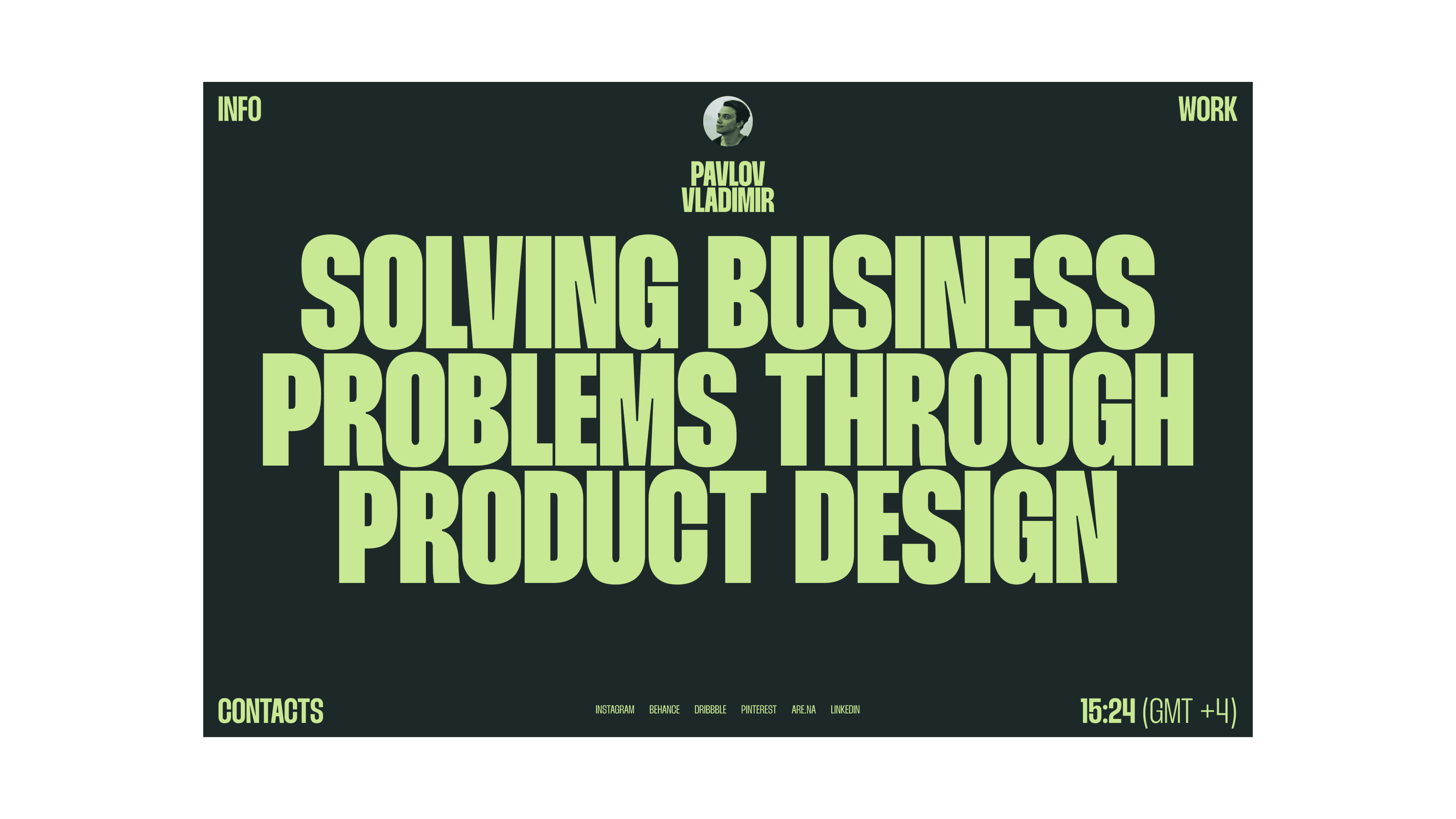 Portfolio website Hero screen image 1