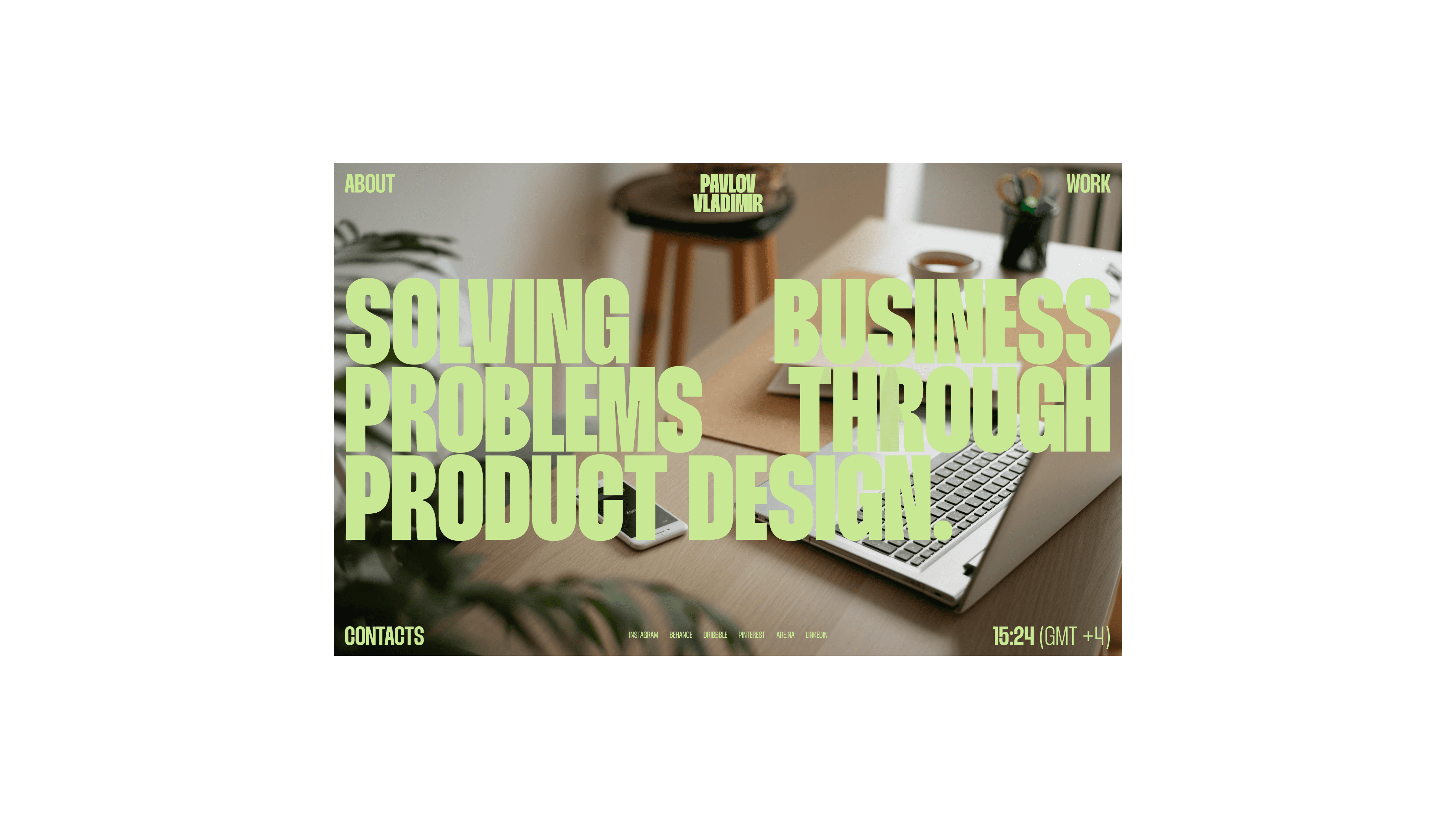 Portfolio website Hero screen image 2