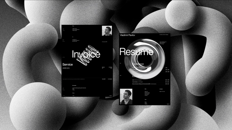 Invoice and Resume – template concept