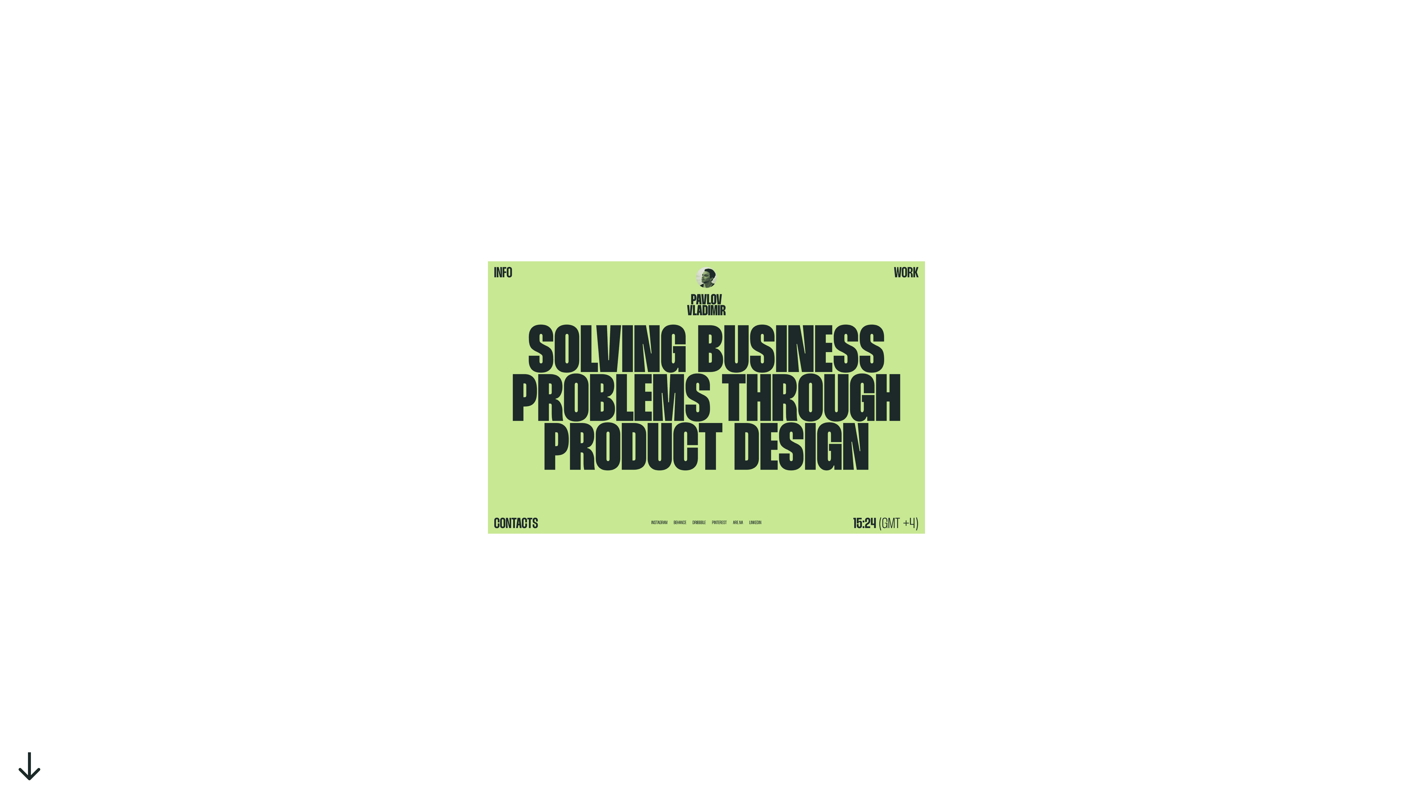 Portfolio website Hero screen image 3