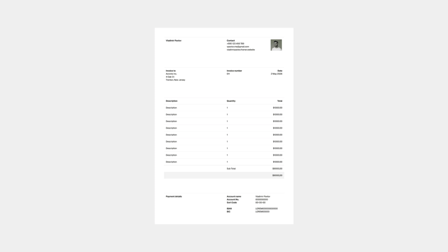 Freelance Invoice Template