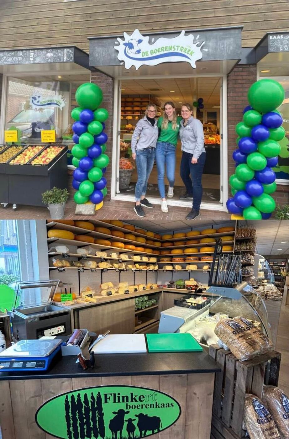 Het team voor de streekwinkel De Boerenstreek in Zuidwolde