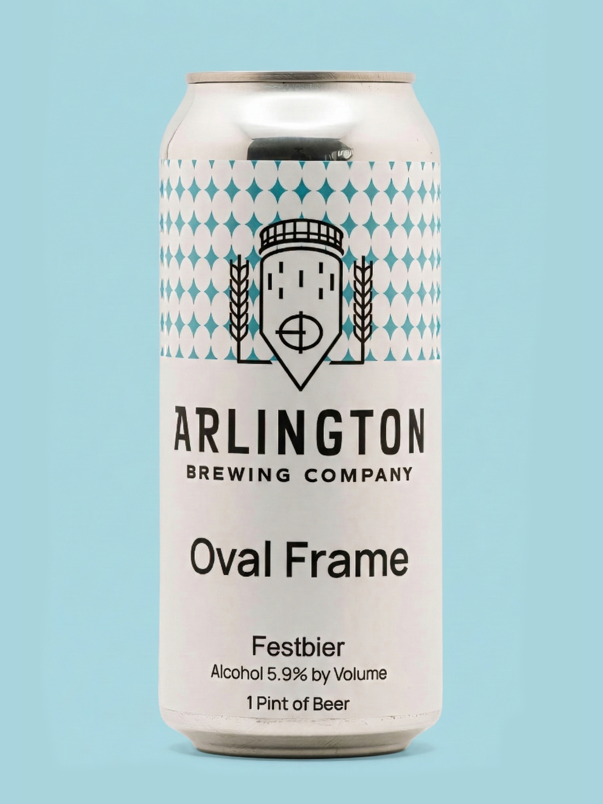 Oval Frame Festbier with baby blue background