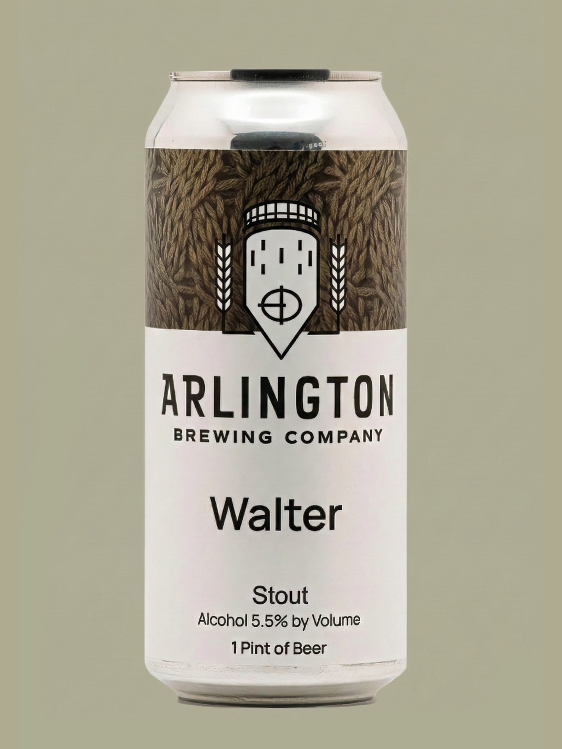 Can of Walter on a green background