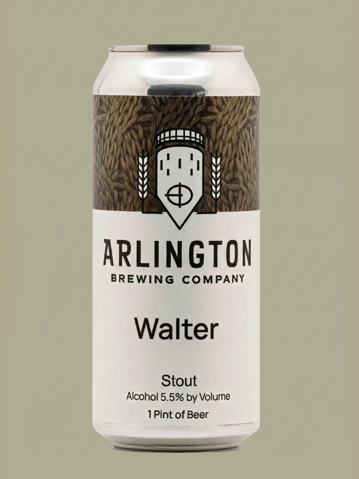 Can of Walter on a green background