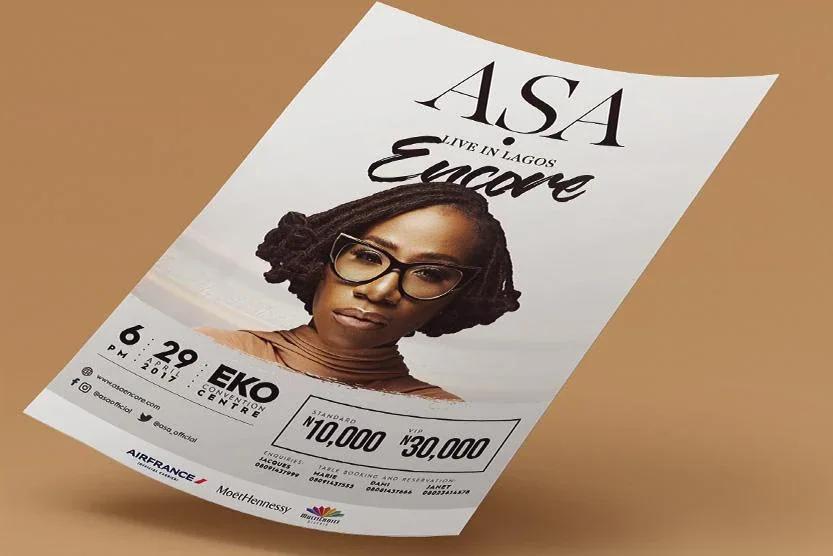 Aṣa Encore concert announcement poster