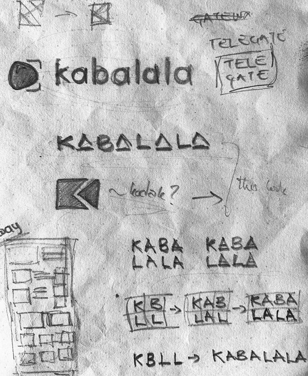Kabalala letterform sketches