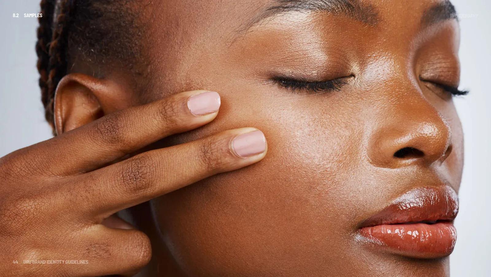 URU photography samples: portraits of African women with natural skin and hair textures.