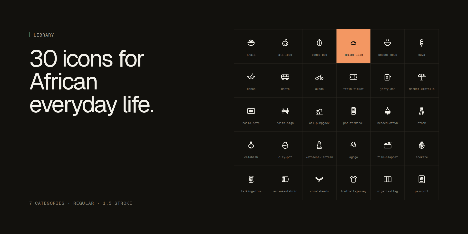 Release collection overview: thirty regular icons presented as a coherent set