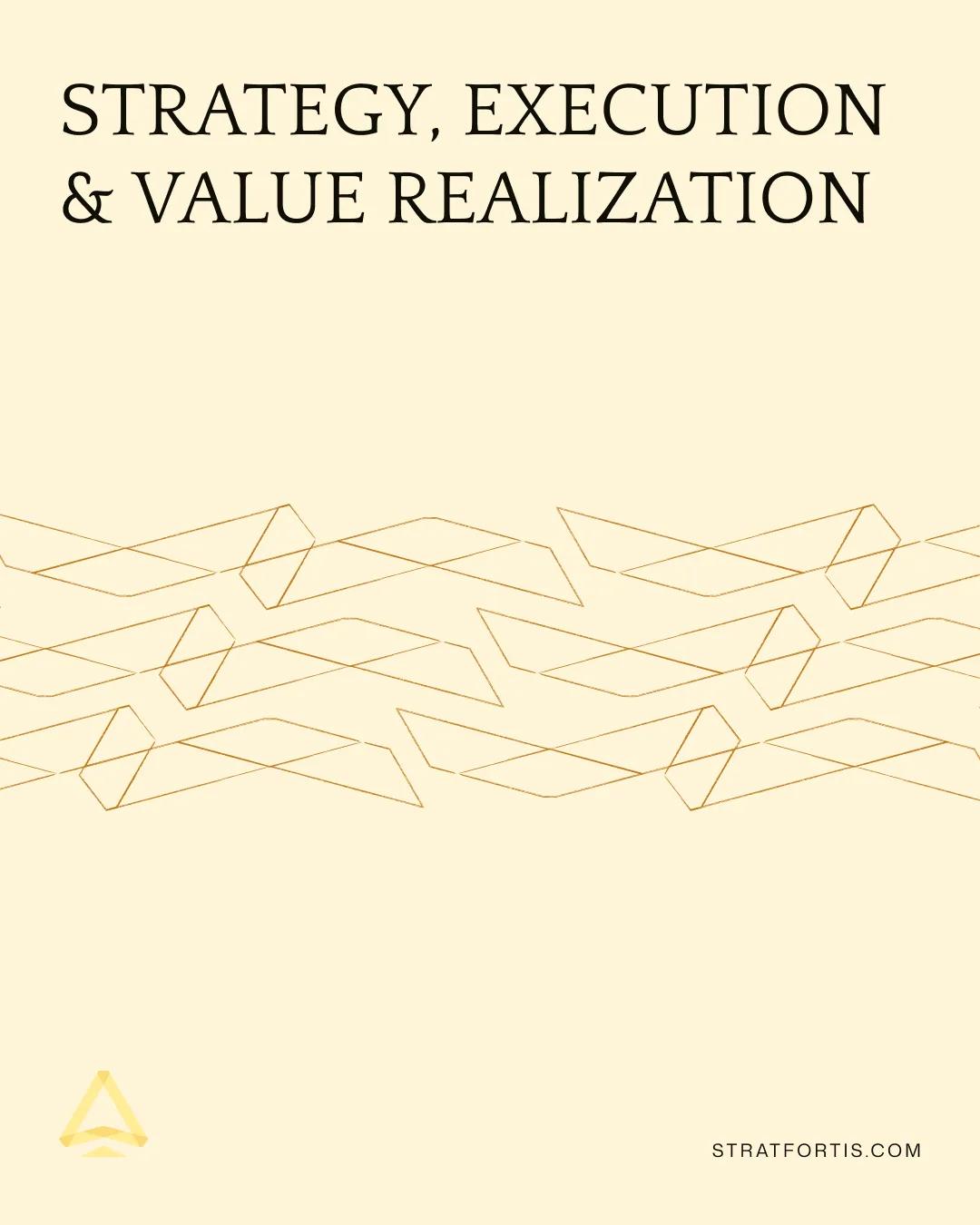 Stratfortis orange typography-led social card with geometric linework