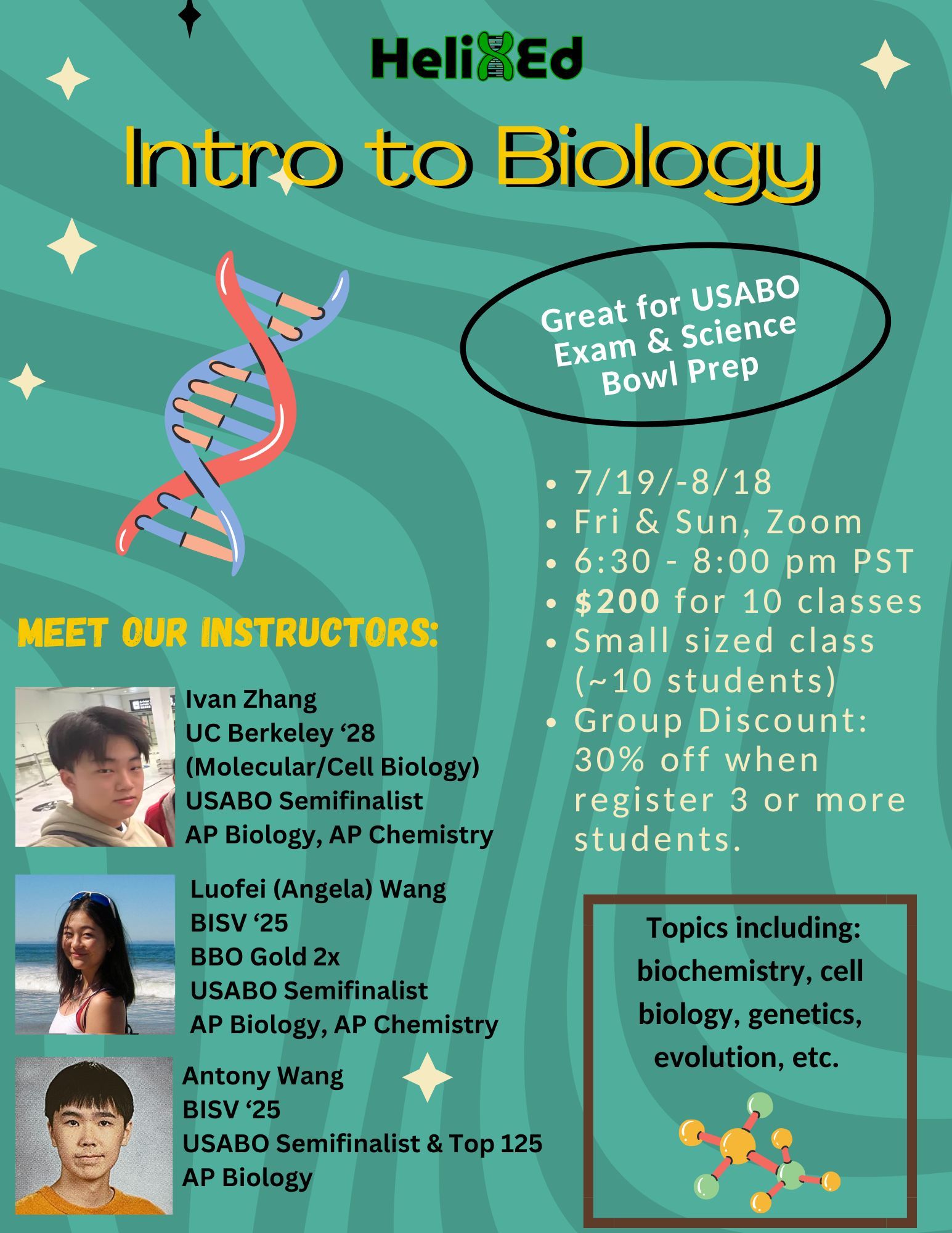 Intro to Biology course poster