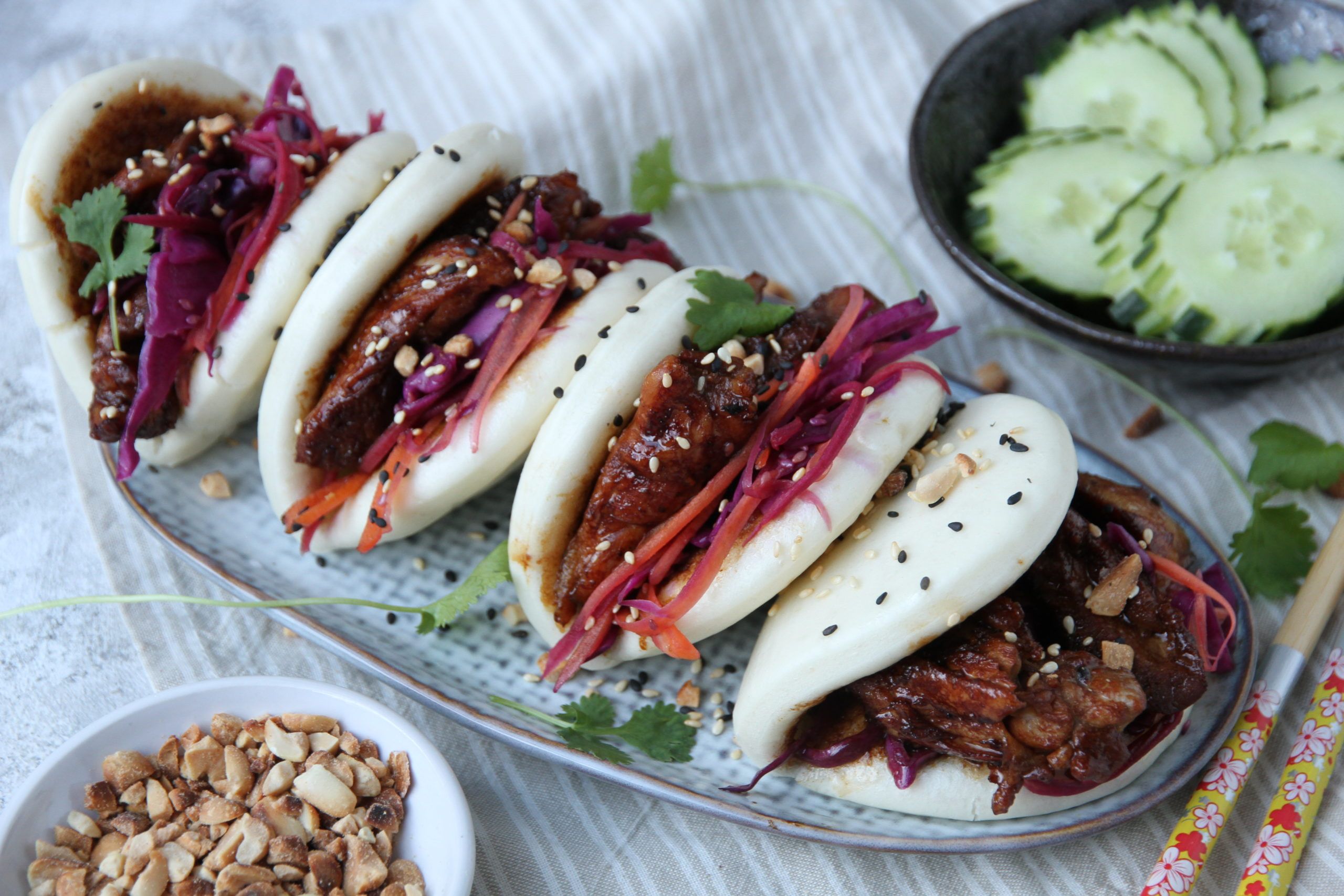 Sticky Chicken Bao Buns