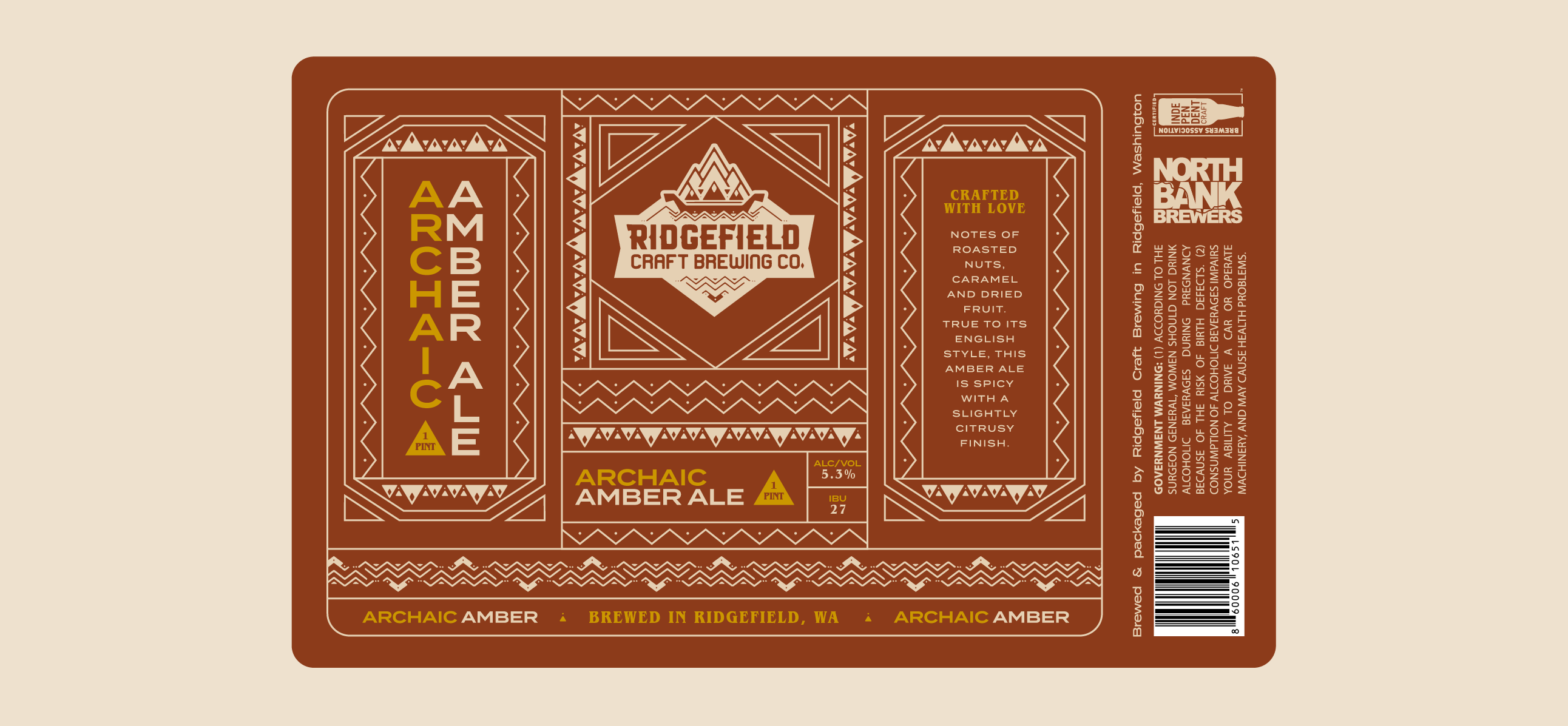 Ridgefield Brewing Company Label Amber Ale
