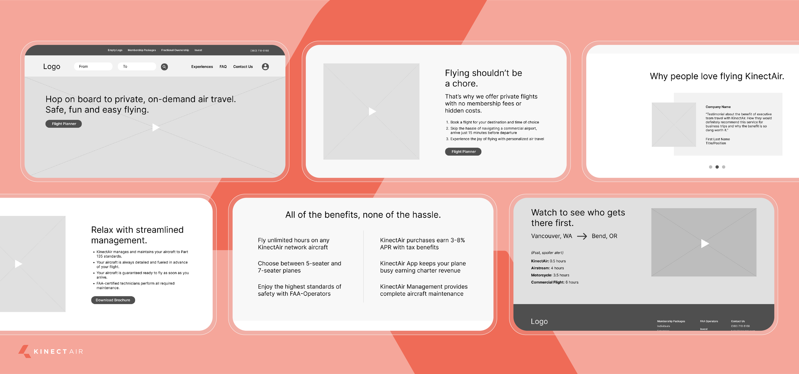 KinectAir Website Wireframe