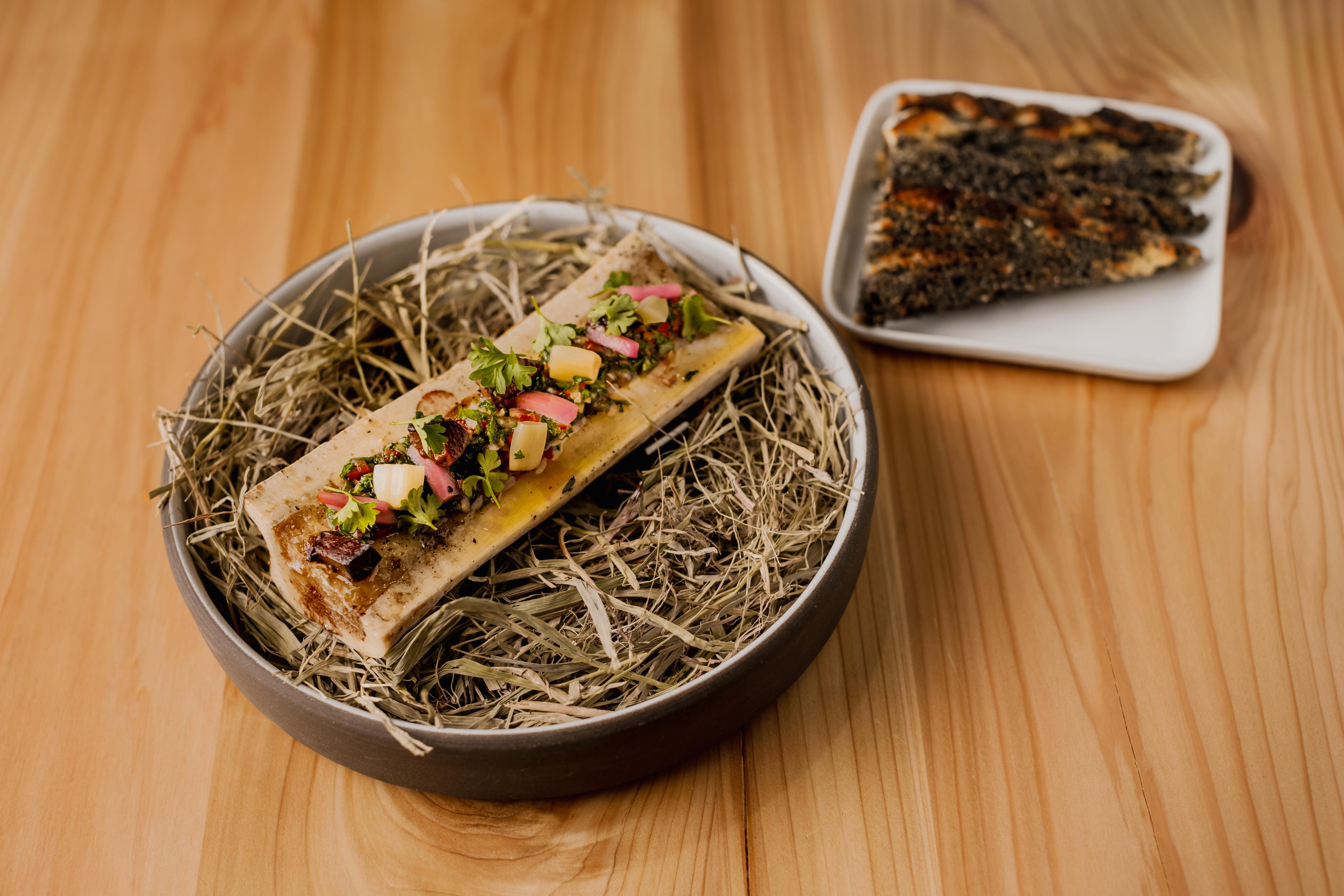 stone hill food - bone marrow and steak