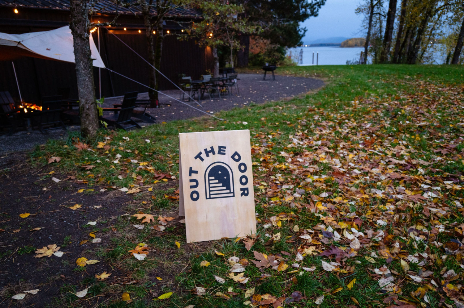 Out the Door sign at the event location