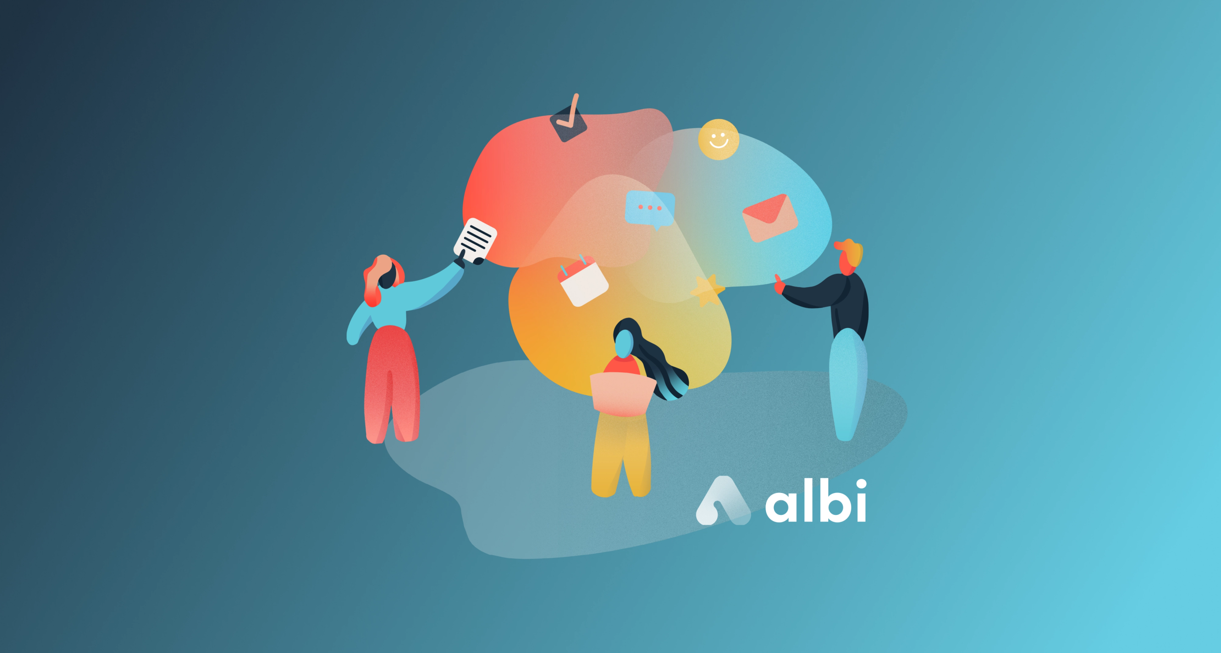 Illustrated Graphic with albi logo 