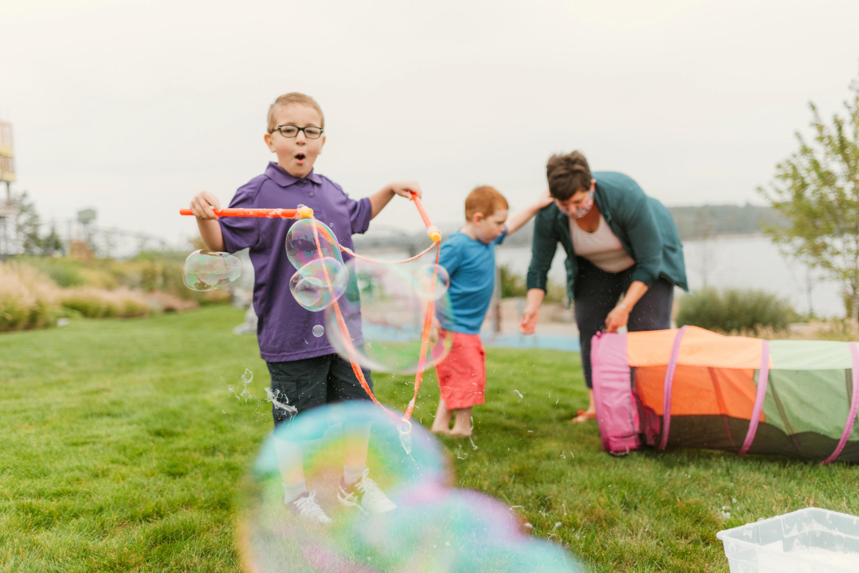 Children playing at a Columbia Play Project Pop-up