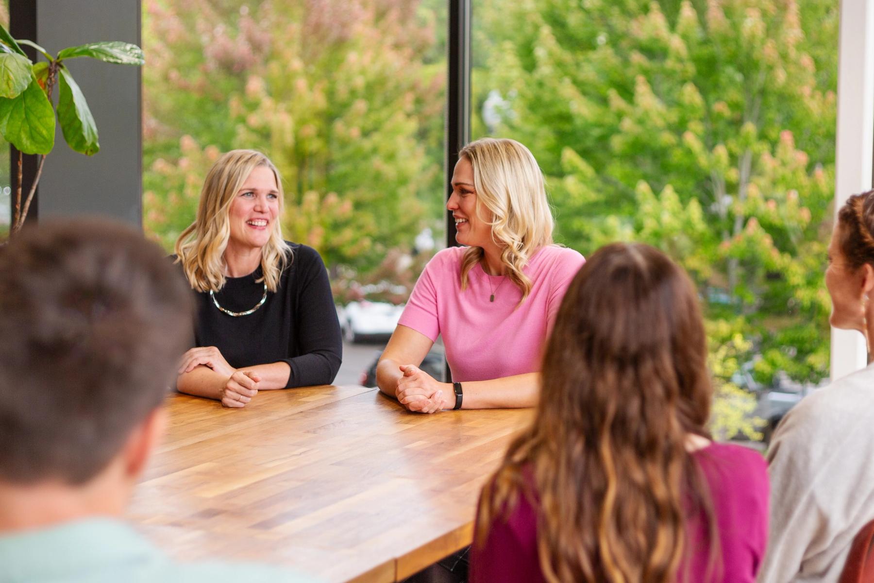 Clare and Alexis running a workshop