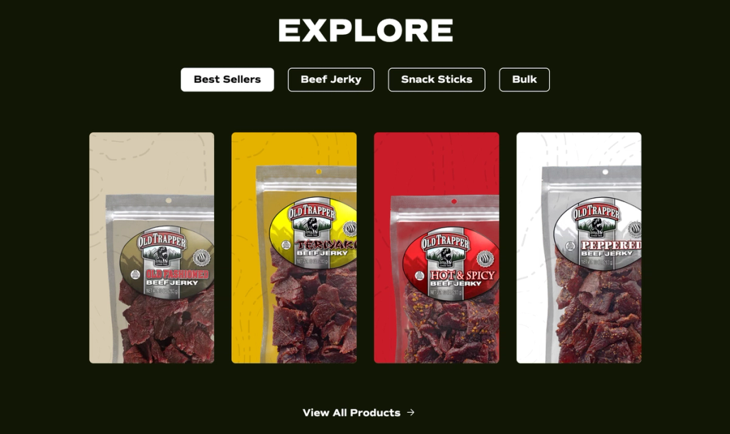 Old Trapper Website - Explore Section