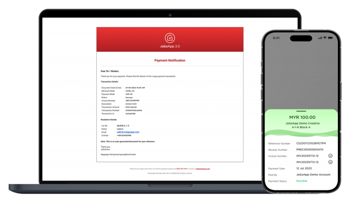 You will receive a payment notification once the payment is successfully made and it will be updated in the transaction history & statement tab.