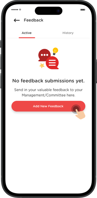 To create a feedback, click on the "Add New Feedback" sign on the bottom right hand side of the screen.
