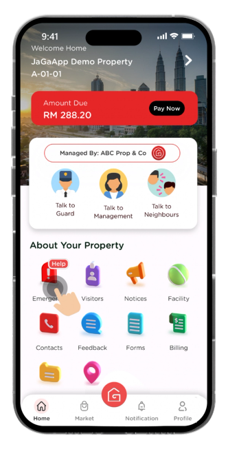 Tap on "Emergency" to get started.