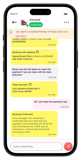 After payment, we'll confirm with the service provider and schedule for you.