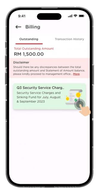 Tap on billing banner to make payment.