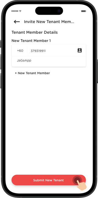 Click "Submit New Tenant" after completing the form.