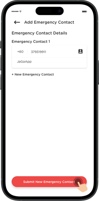 Click "Submit New Emergency Contact" after completing the form.