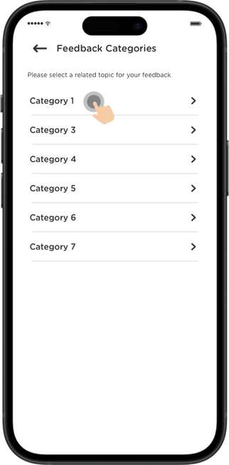 Select a feedback category that you'd like to comment about.