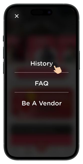 Click on "History" to view your booking list.