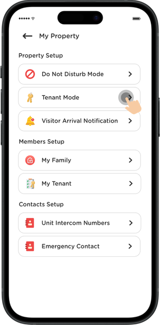 Click "Tenant Mode" to activate if you are not residing in the unit.