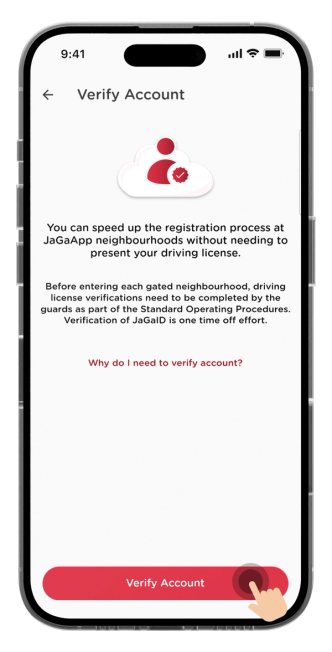 You can get more information on this page. To proceed, click on "Verify Account".