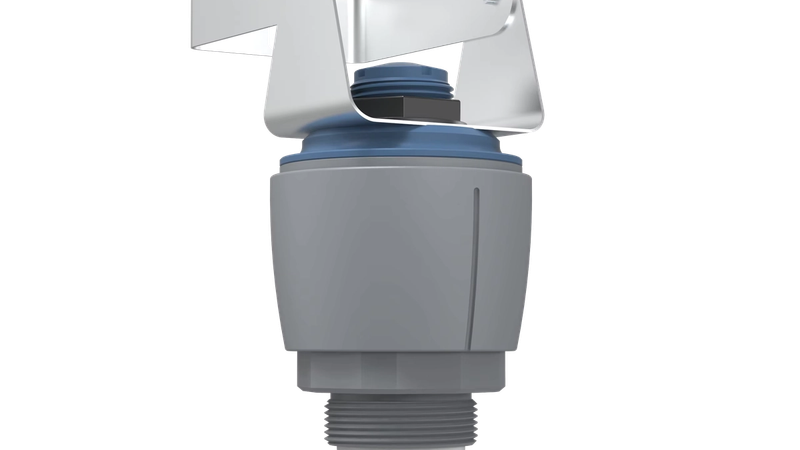 OEM radar level transmitter with custom-engraved brand nameplate, process flange, and display in a Chinese level instrument manufacturing workshop