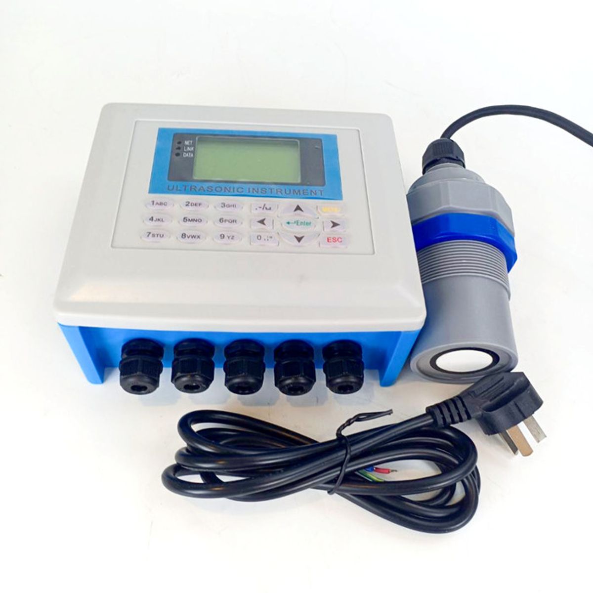 Split ultrasonic level meter controller and transducer