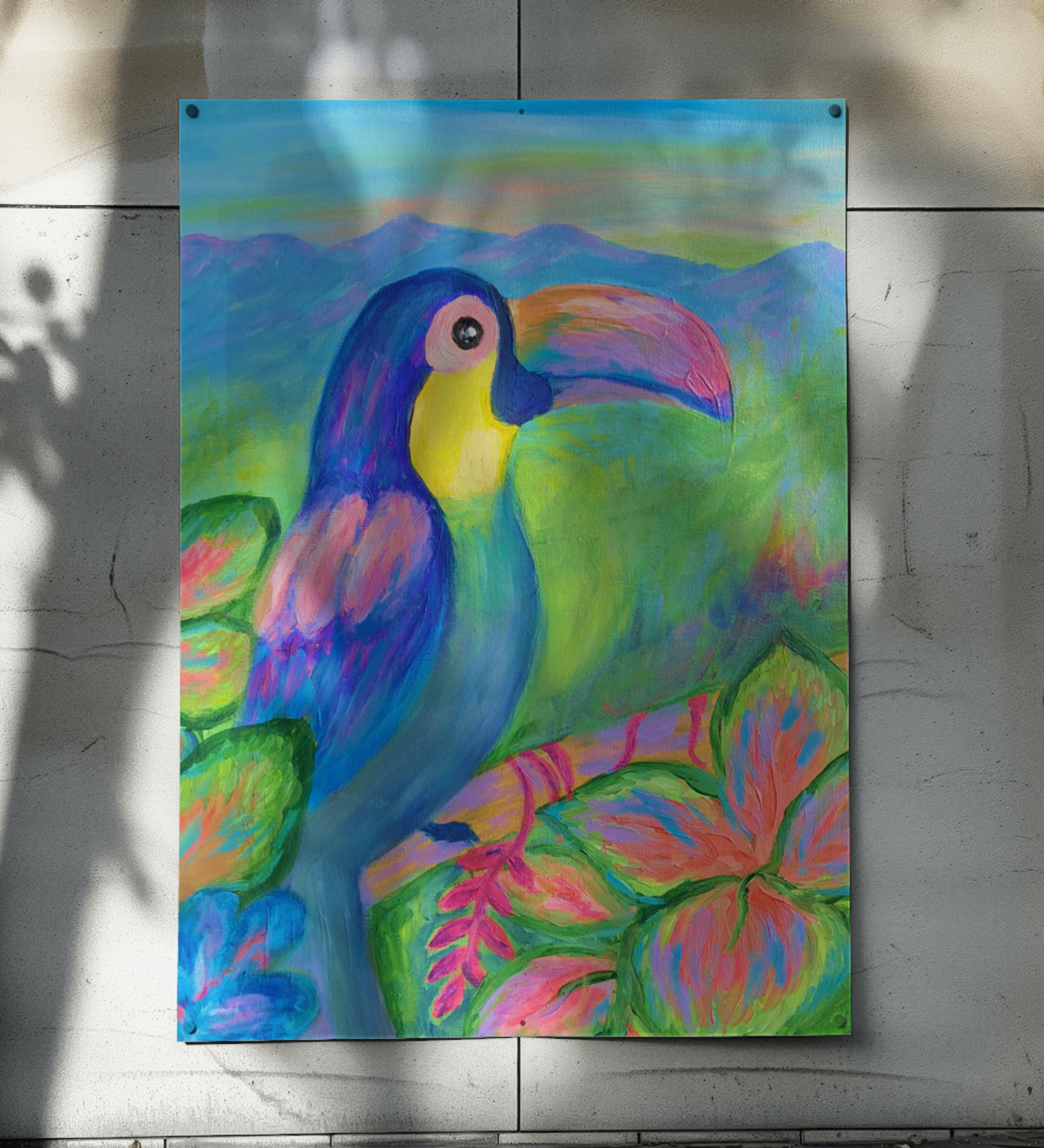 Hand-drawn acrylics illustration
