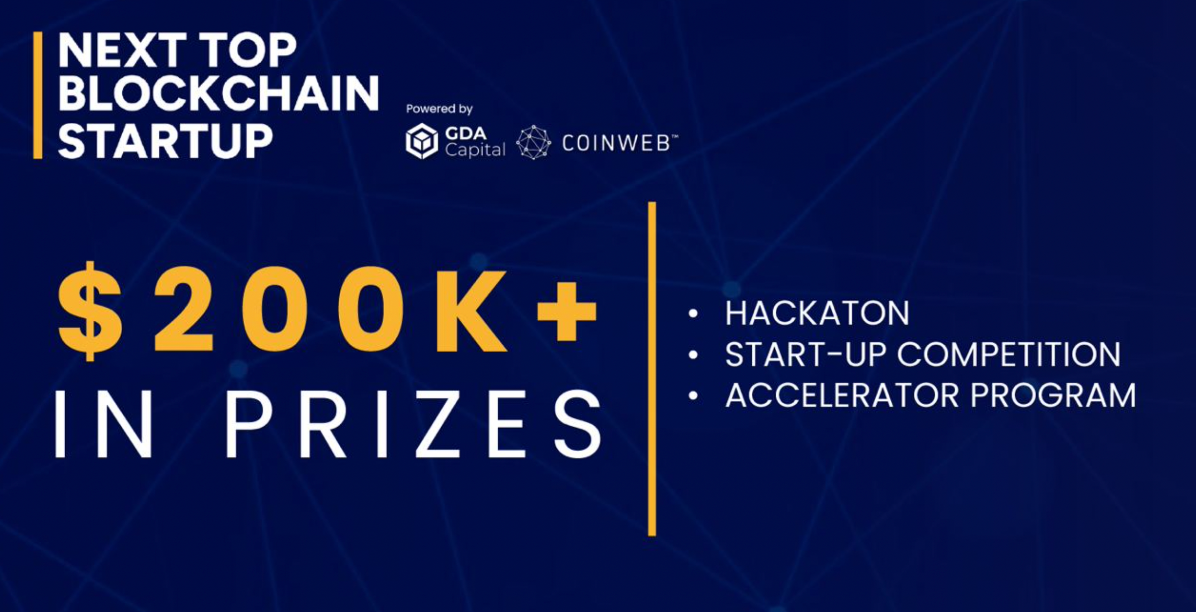 GDA Capital & Coinweb Launch The Next Top Blockchain Startup Competition with a $200k+ Prize Pool to Fuel Innovation and Growth in Web3.