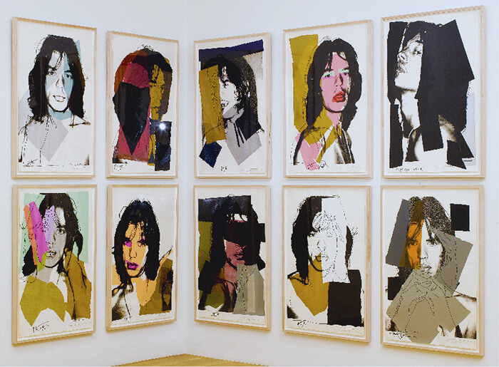 The Warhol developed "Mick Jagger" piece features the iconic Rolling Stones singer's signature.