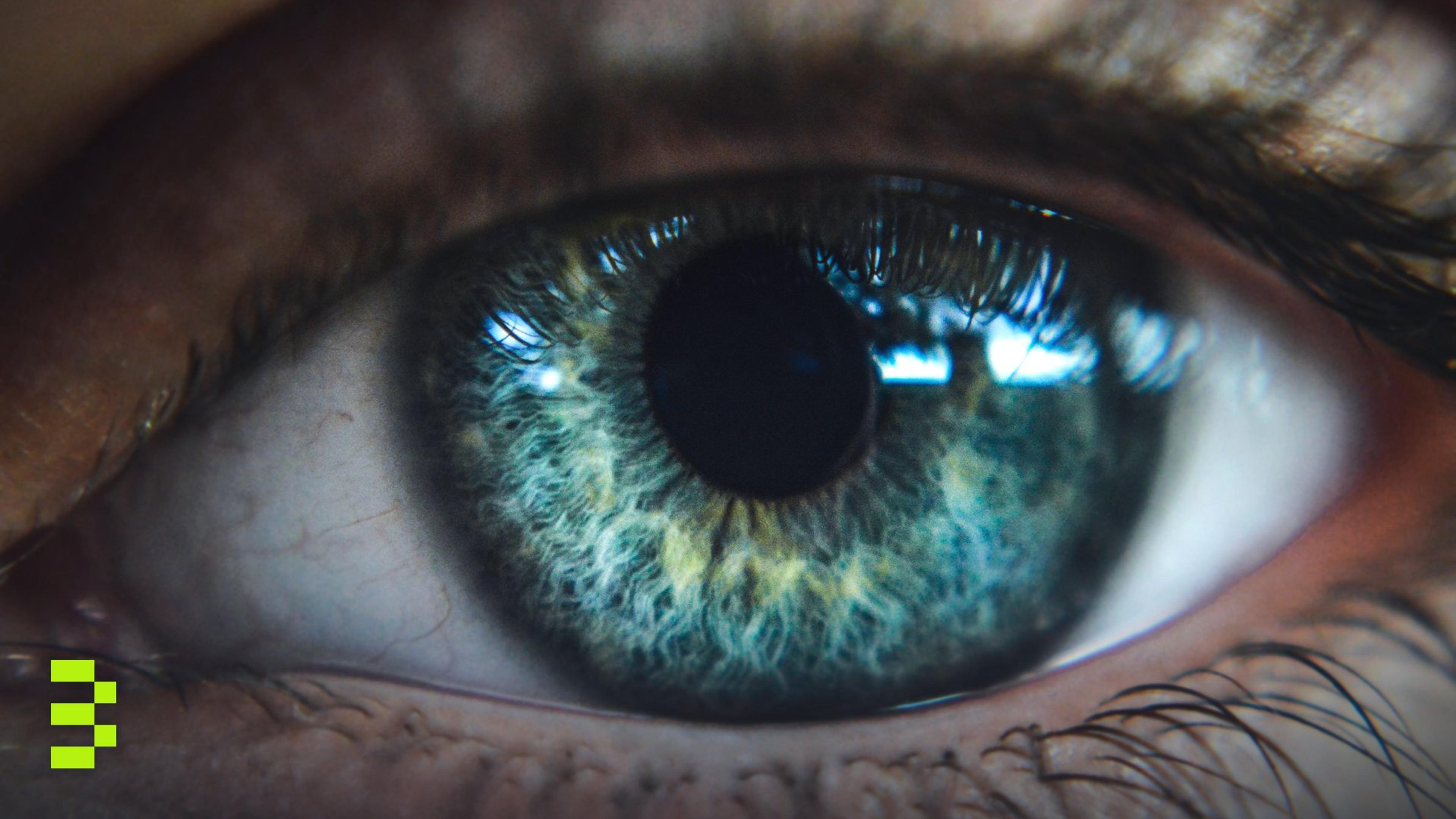 High-resolution close-up of a blue eye.