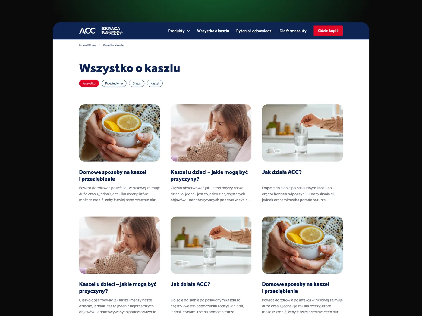 ACC — strona internetowa leku OTC — ekran 5 z 6