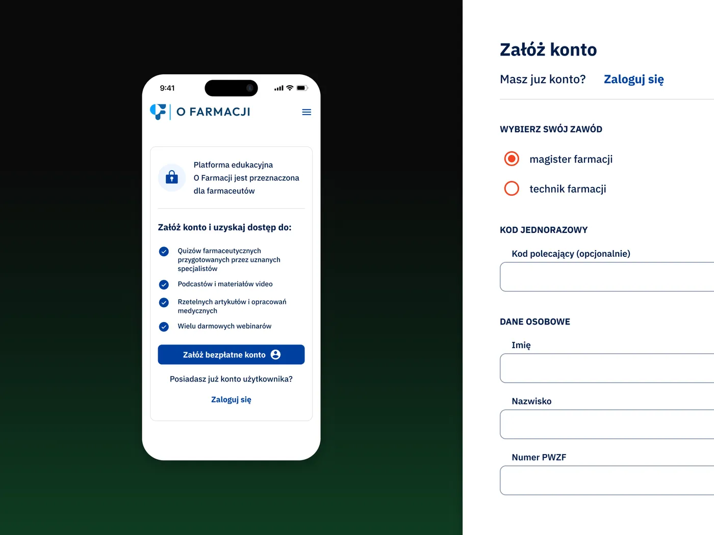 O Farmacji — platforma edukacyjna dla farmaceutów — ekran 5 z 6