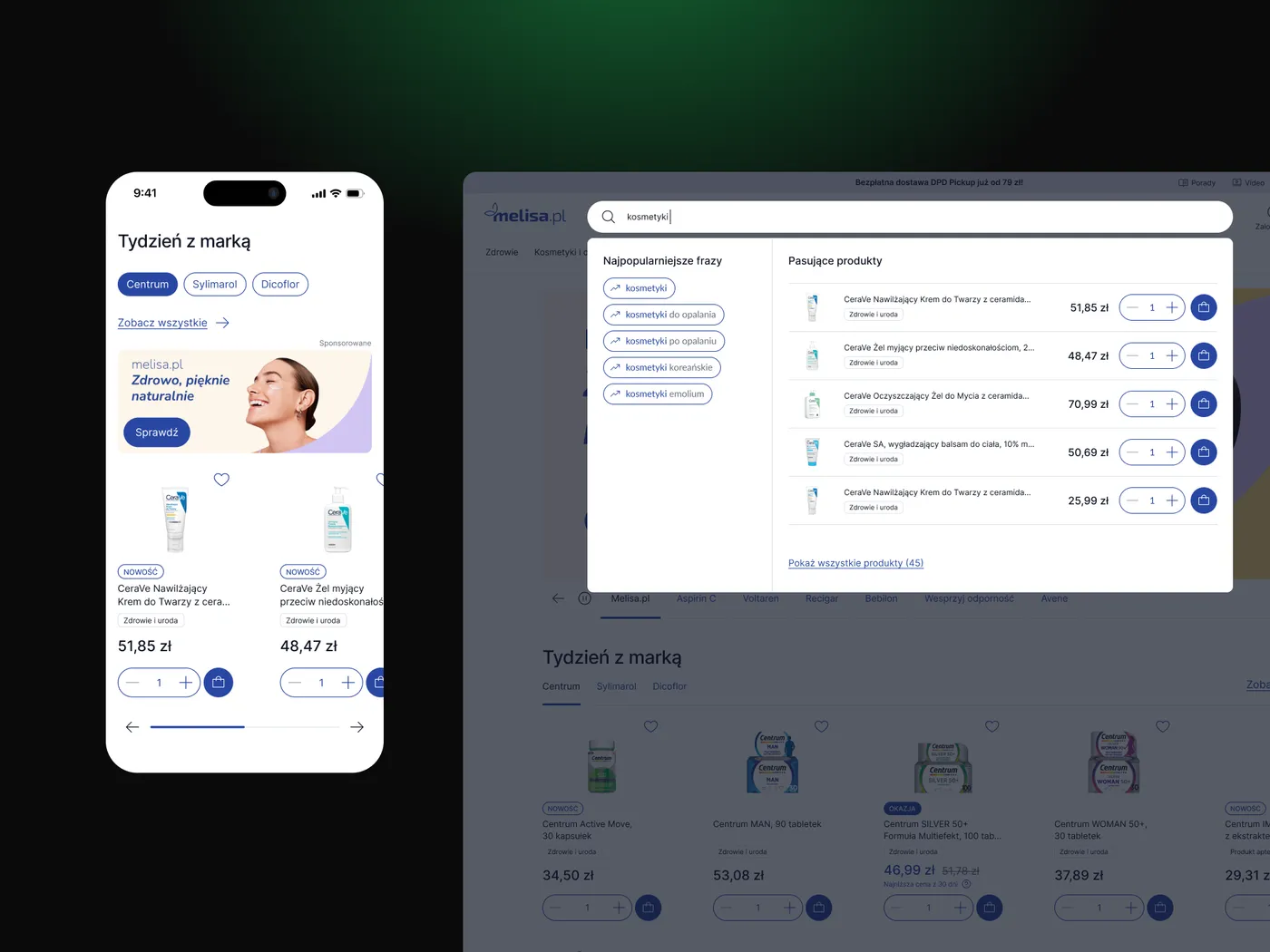 Melisa.pl — platforma zdrowia i urody — ekran 2 z 9