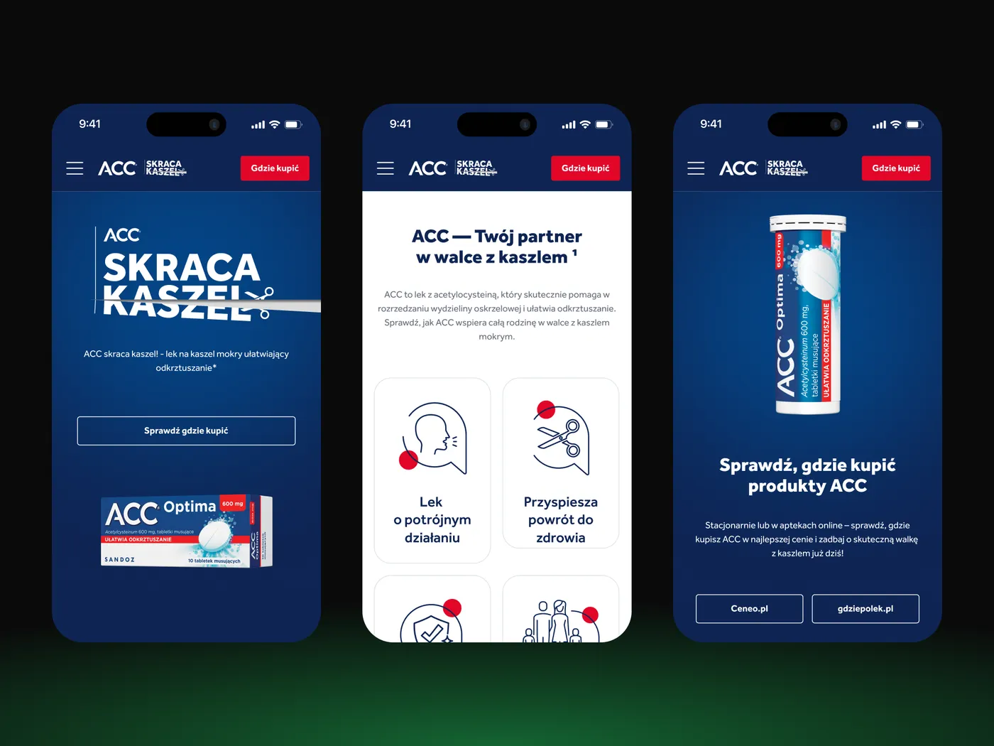 ACC — strona internetowa leku OTC — ekran 2 z 6