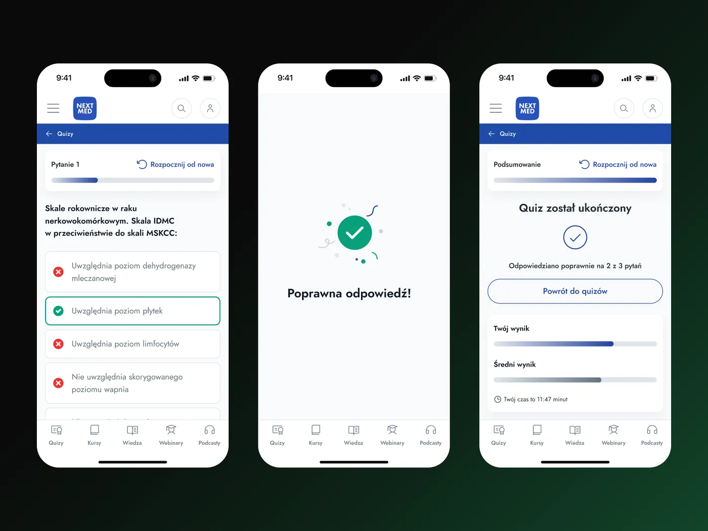 NextMed — platforma edukacyjna dla lekarzy — ekran 4 z 6